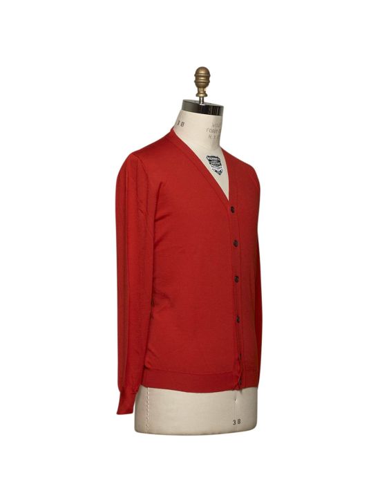 Kiton KITON Red Cashmere Silk Cardigan Red 001