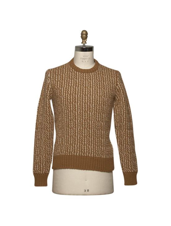 Kiton KITON Brown White Cashmere Sweater Crewneck Brown/White 000