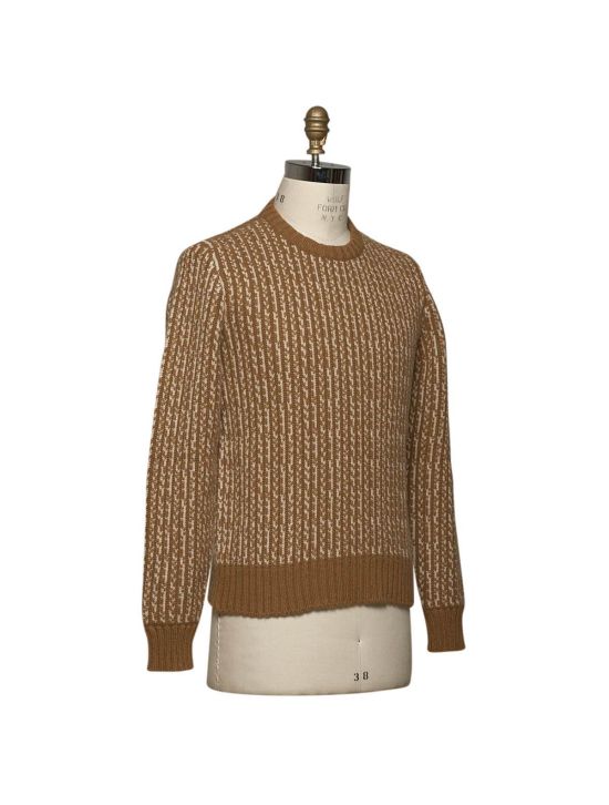 Kiton KITON Brown White Cashmere Sweater Crewneck Brown/White 001