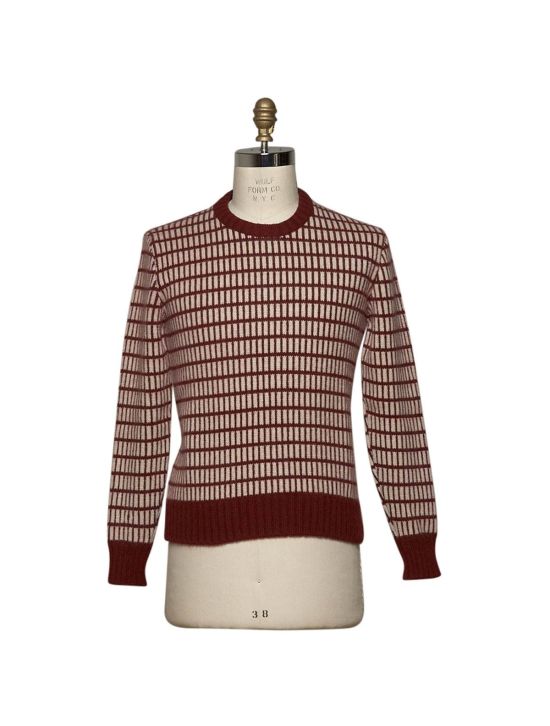 Kiton KITON Burgundy Beige Cashmere Sweater Crewneck Burgundy/Beige 000