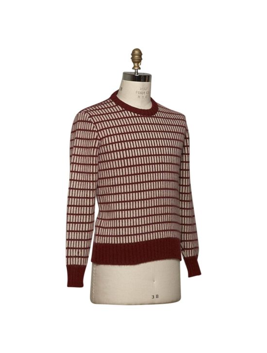 Kiton KITON Burgundy Beige Cashmere Sweater Crewneck Burgundy/Beige 001