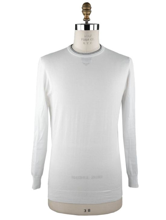 Kiton Kiton White Cotton Sweater Crewneck White 000