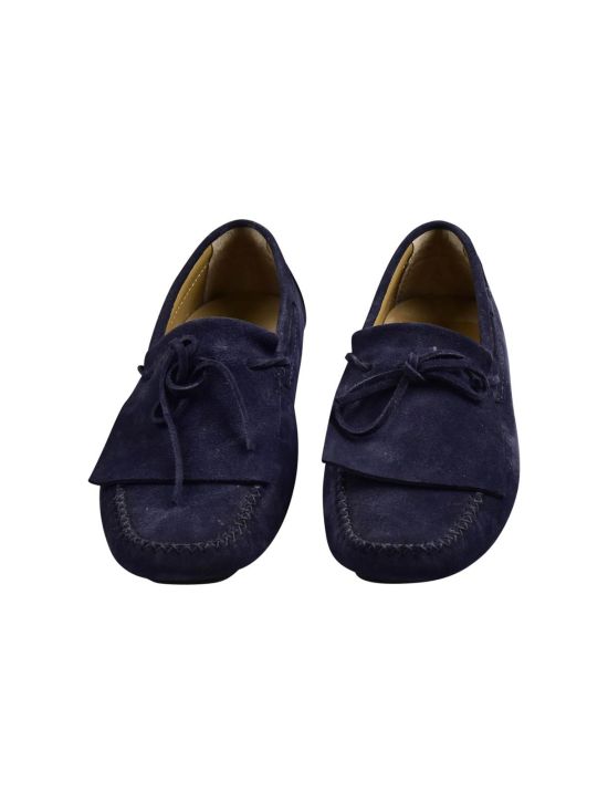 Kiton KITON Blue Leather Suede Loafers Blue 001