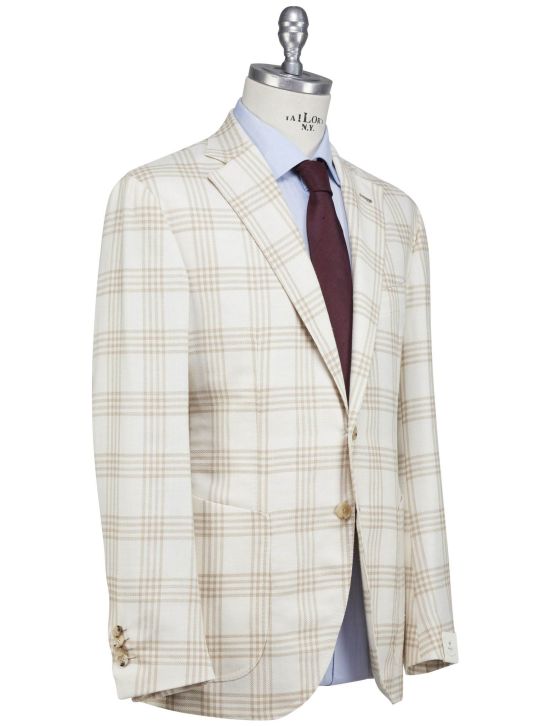 Luigi Borrelli Luigi Borrelli Multicolor Linen Silk Virgin Wool Blazer Beige 001