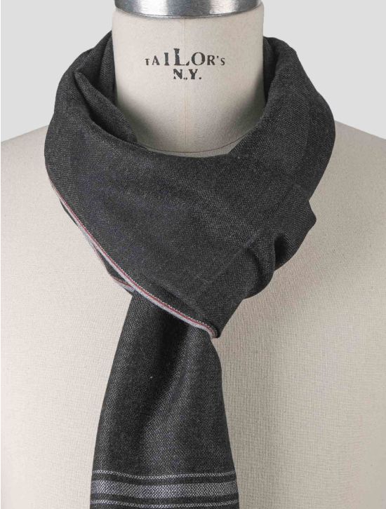 Isaia Isaia Gray Cashmere Scarf Gray 001