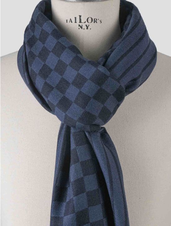 Isaia Isaia Blue Cashmere Scarf Blue 001