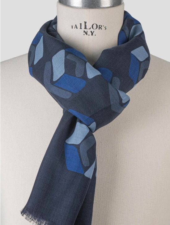 Isaia Isaia Blue Cashmere Scarf Blue 001