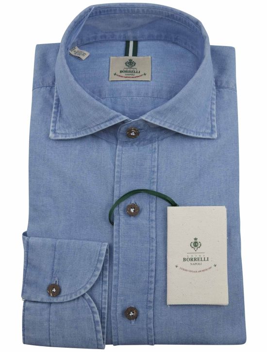 Luigi Borrelli Luigi Borrelli Blue Cotton Shirt Blue 000