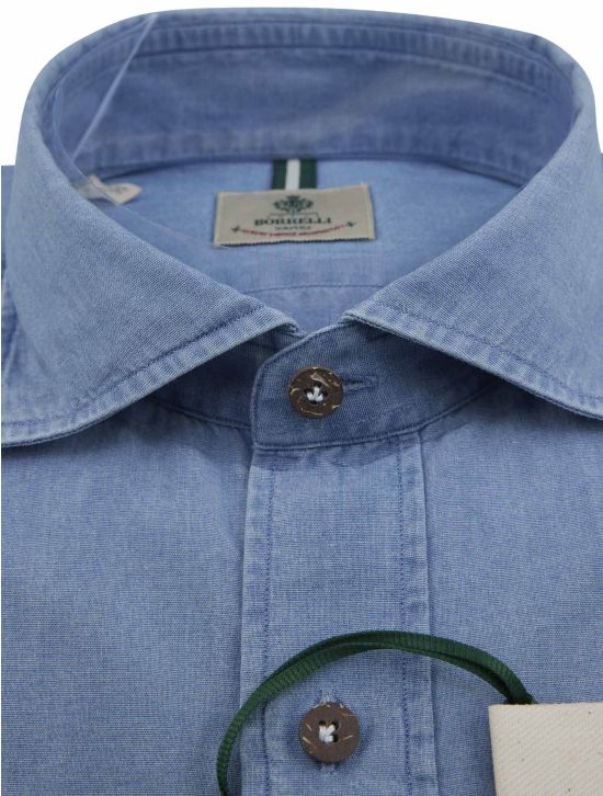 Luigi Borrelli Luigi Borrelli Blue Cotton Shirt Blue 001