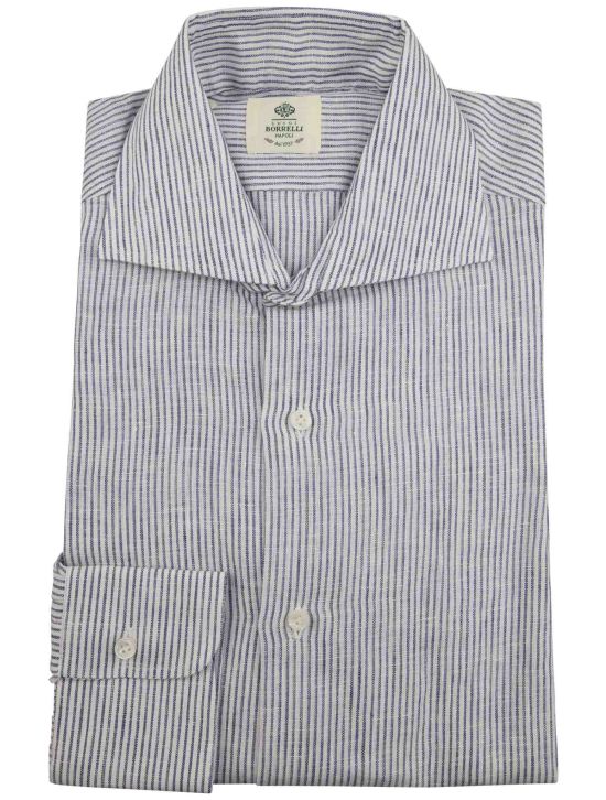 Luigi Borrelli Luigi Borrelli Blue White Linen Shirt Blue / White 000