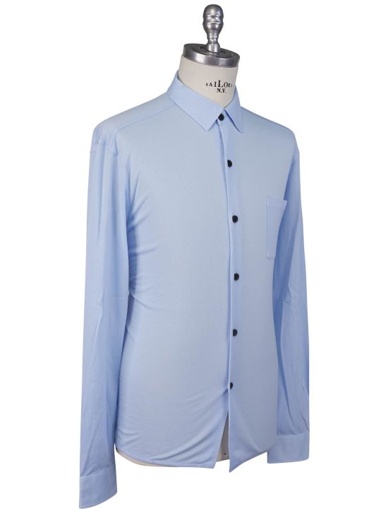 KNT Kiton Knt Light Blue Cotton Shirt Light Blue 001