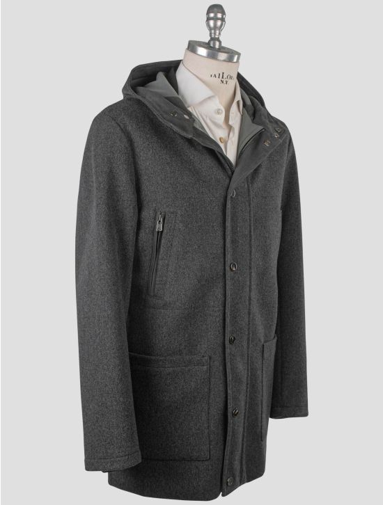 Isaia Isaia Gray Wool Pa Overcoat Gray 001