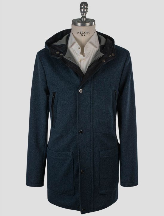 Isaia Isaia Blue Wool Pa Overcoat Blue 000