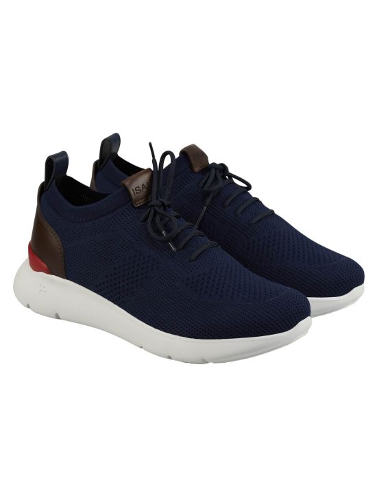 Isaia Isaia Blue Cotton Sneaker Blue 000