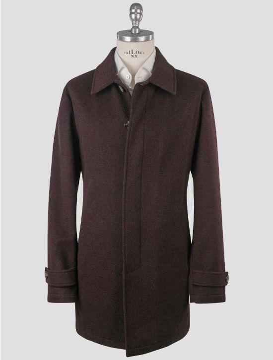 Isaia Isaia Burgundy Cashmere Overcoat Burgundy 000