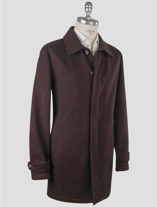 Isaia Isaia Burgundy Cashmere Overcoat Burgundy 001