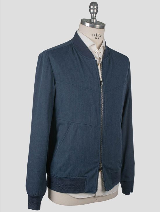 Isaia Isaia Blue Wool Coat Blue 001