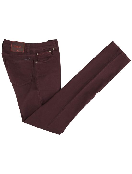 Isaia Isaia Burgundy Cotton Ea Jeans Burgundy 000