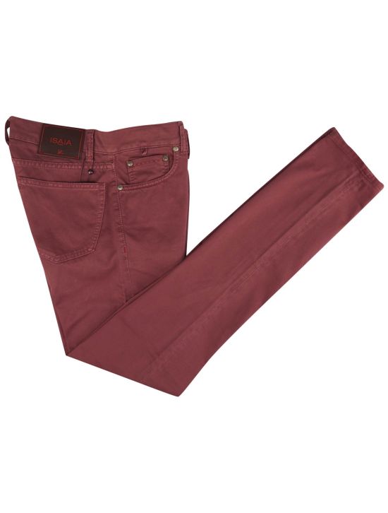 Isaia Isaia Burgundy Cotton Ea Jeans Burgundy 000