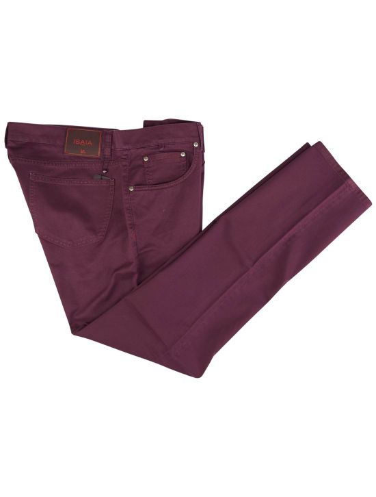 Isaia Isaia Burgundy Cotton Ea Jeans Burgundy 000