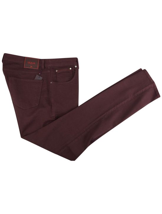 Isaia Isaia Burgundy Cotton Ea Jeans Burgundy 000