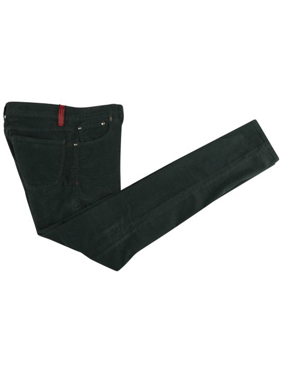 Isaia Isaia Dark Green Cotton Ea Velvet Jeans Dark Green 000