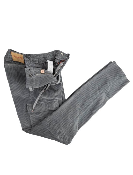 Marco Pescarolo Marco Pescarolo Gray Velvet Cotton Ea Cargo Pants Gray 001