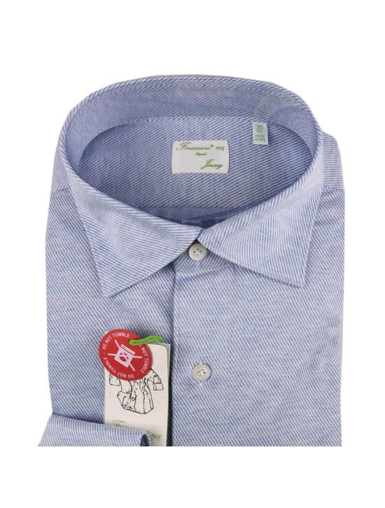 Finamore Finamore Light Blue Cotton Shirt Light Blue 001