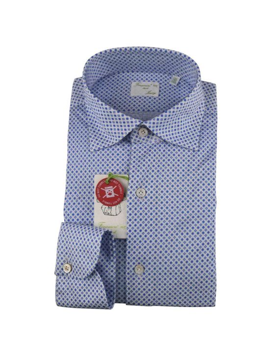 Finamore Finamore Blue White Cotton Shirt Blue/White 000