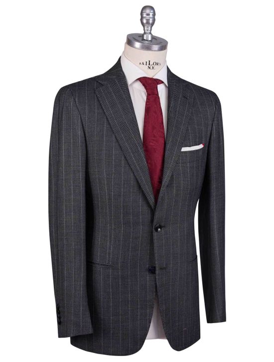 Kiton Kiton Gray Cashmere Silk Linen Suit Gray 001