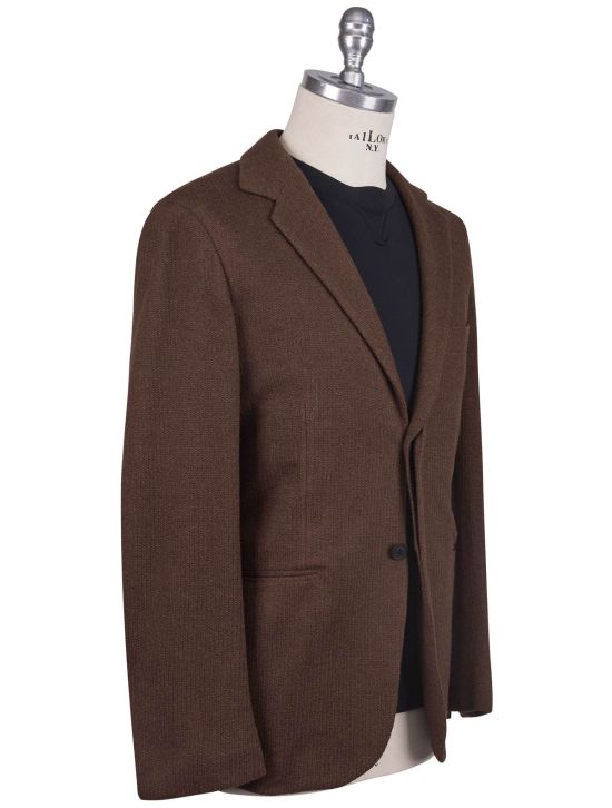 KNT Kiton Knt Brown Wool Cotton Suit Brown 001