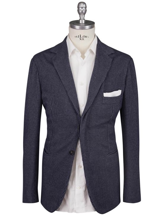 KNT Kiton Knt Blue Cashmere Cotton Suit Blue 000