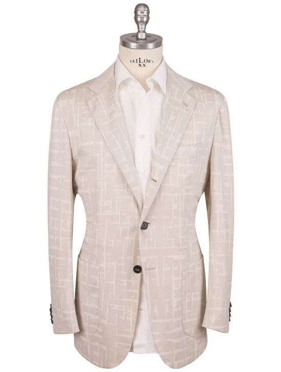 KNT Kiton Knt White Wool Suit Beige 000