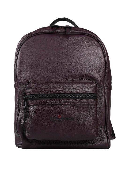 Kiton Kiton Burgundy Leather Backpack Burgundy 000