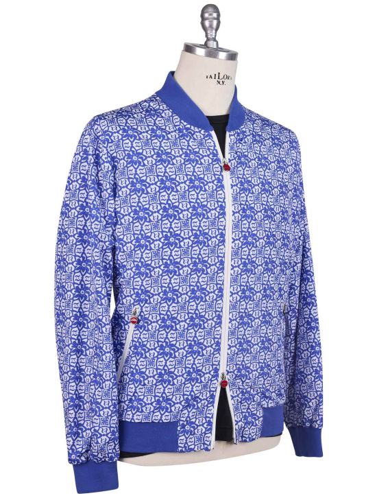 Kiton Kiton Blue White Pl Coat Blue / White 001