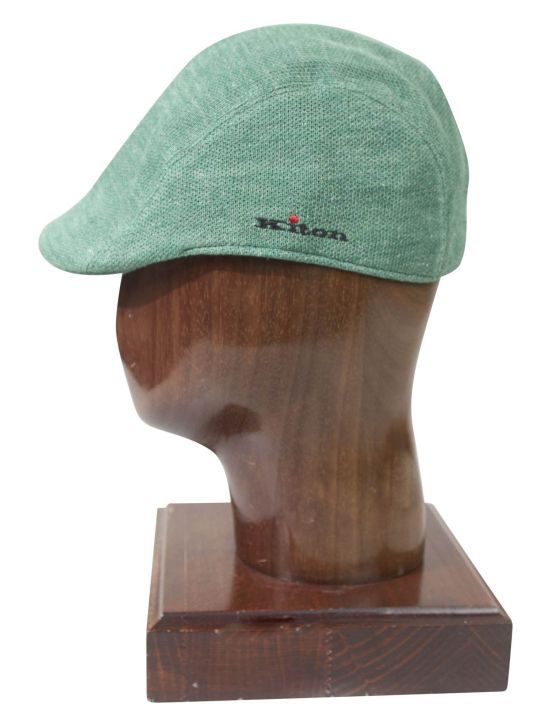 Kiton Kiton Green Linen Flat Cap Green 001