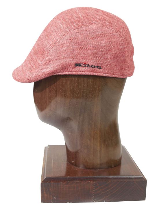 Kiton Kiton Red Linen Flat Cap Red 001