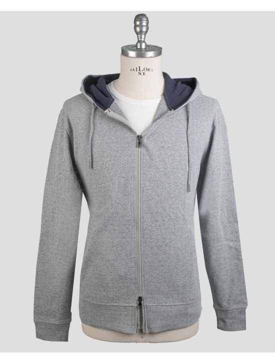 Barba Napoli Barba Napoli Gray Cotton Pl Sweater Full Zip Gray 000