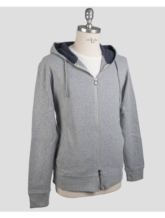 Barba Napoli Barba Napoli Gray Cotton Pl Sweater Full Zip Gray 001