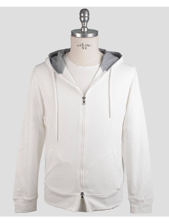 Barba Napoli Barba Napoli White Cotton Pa Sweater Full Zip White 000