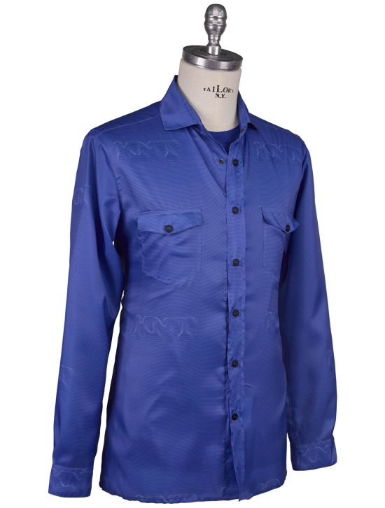 KNT Kiton Knt Blue Pl Shirt Blue 001