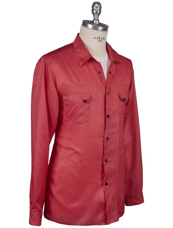 KNT Kiton Knt Red Pl Shirt Red 001