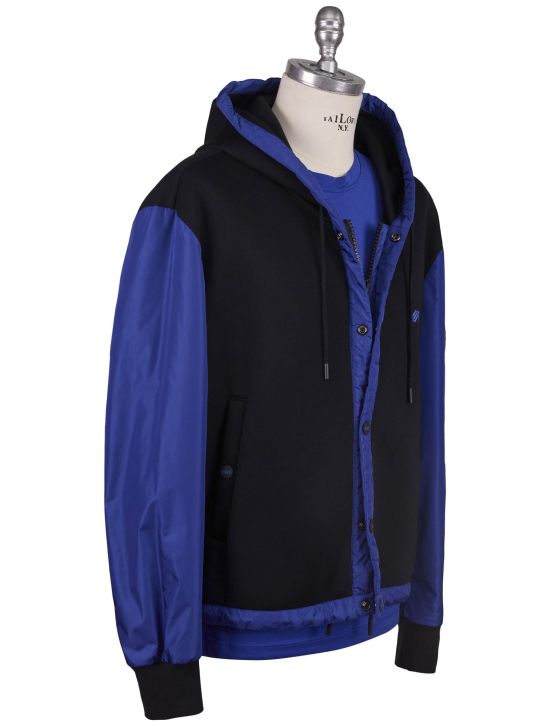 KNT Kiton Knt Black Blue Modal Coat Black / Blue 001