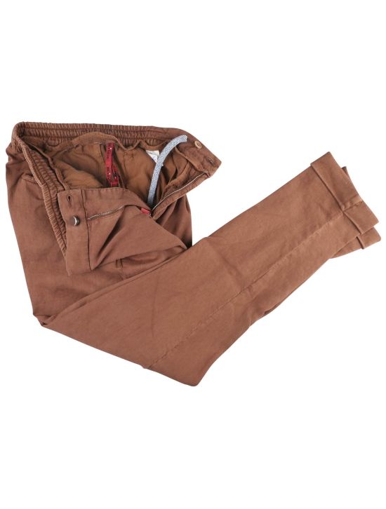 Kiton Kiton Brown Linen Cotton Ea Pants Brown 001