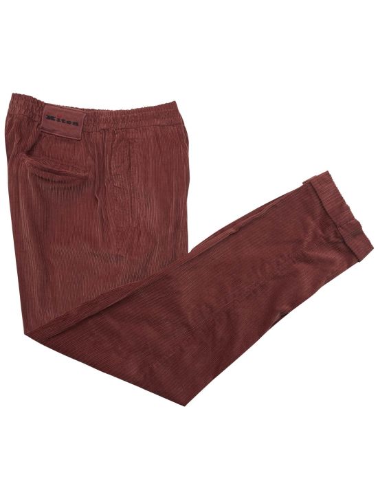 Kiton Kiton Burgundy Cotton Velvet Pants Burgundy 000