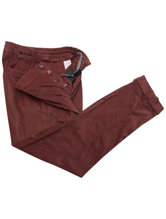 Kiton Kiton Burgundy Cotton Velvet Pants Burgundy 001