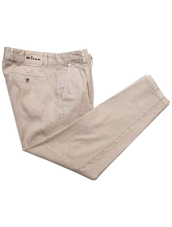 Kiton Kiton Beige Linen Cotton Ea Pants Beige 000