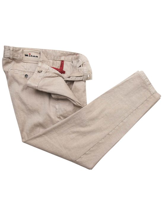 Kiton Kiton Beige Linen Cotton Ea Pants Beige 001