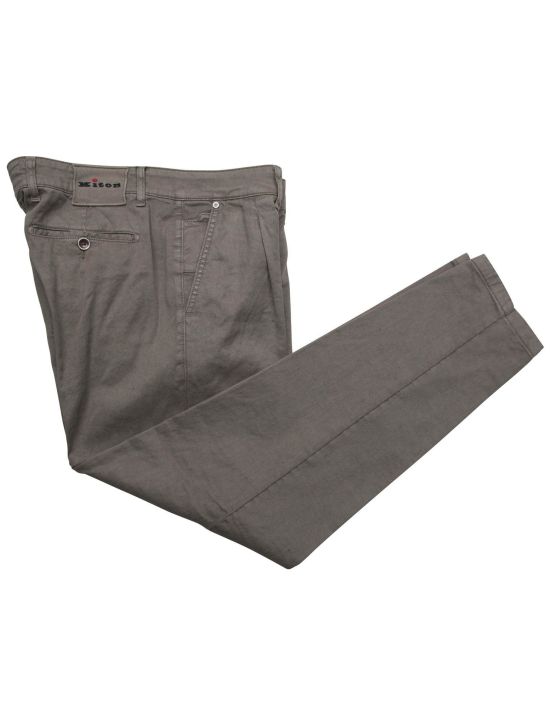 Kiton Kiton Gray Linen Cotton Ea Pants Gray 000