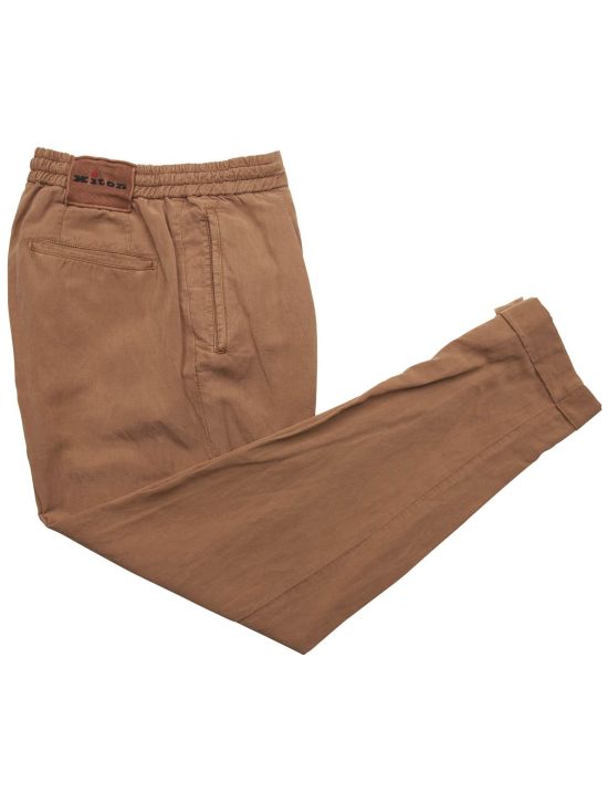 Kiton Kiton Brown Lyocell Linen Cotton Pants Brown 000